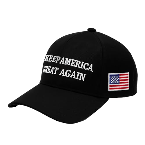 BE-RETONIC Keep America Great Again MAGA Baseball Cap for Men & Women Unisex - Adjustable Dad Hat Embroidered USA Flag (US, Alpha, One Size, One Size, Black)