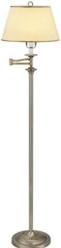 Belfry Swing Arm Floor Lamp, Antique Brass finish supplied complete with Parchment shade