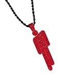 Crooked Zirkonia Hipster Halskette Pärchen Halskette Hip-Hop Street Style Diamant Anhänger Twist Halskette mit 55 cm Twist Kette, One size, Metall Zirkonia Metall, 1