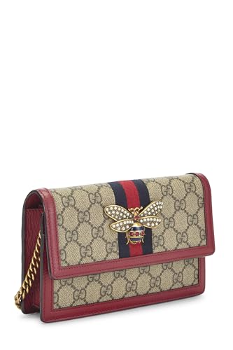 Pre-Loved Red Original GG Supreme Queen Margaret Wallet On Chain (WOC) Mini, Red2