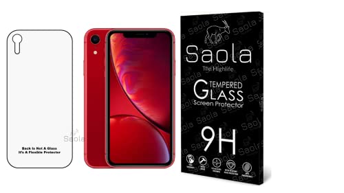 Image of Saola 9H BACK Protector For Apple Iphone XR (Not Glass, It?s a Flexible Protector) .Comes with One Minute Installation Kit & Wipes.