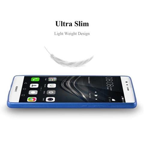 Cadorabo Custodia per Huawei P9 in metallo blu