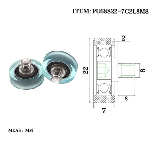 Roulement en polyuréthane anti-vibration à filetage M8