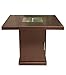 Hiland GSF-PR-PC Propane Fire Pit, 42,000 BTU, Stainless Steel Lid w/Fire Glass, Square, Hammered Bronze