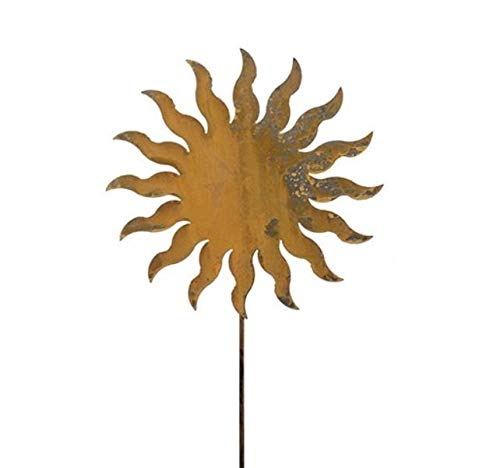 Rostalgie Edelrost Sonne auf Stab 60 cm Gartenstecker Dekoration