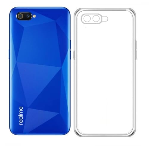 Image of COVERBLACK Rubber Silicone Back Cover for Realme C2 - Transparent
