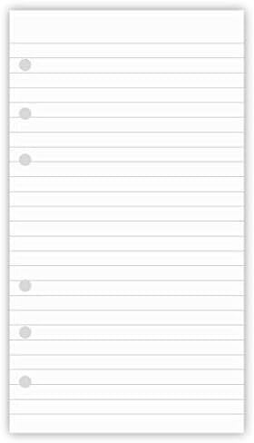 (2-Pack) Lined Paper for Filofax Personal Size Planner/Binder, Total 200 Sheets/400 Pages, 100gsm White Paper, 6 Hole Loose Leaf Paper, 9.5x17.1cm