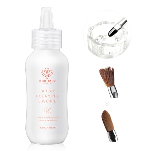 Modelones Nail Art Brush Cleaner & Restorer 80ml/2.71 Fl.Oz for Gel Polish/Nail Extension Gel/Nail Art Liner/Dip Powder/Acrylic Builder Manicure Brush DIY Salon at Home