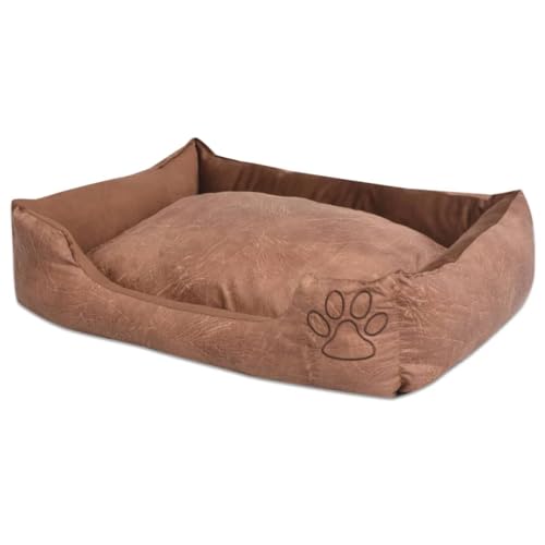 Vetnasa Cama para Perro con cojín PU Cuero Artificial Talla M Beige Producto para Mascotas y Animales, Productos para Mascotas, Productos para Perros, Camas para Perros Beige 1,03 KG