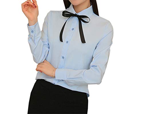 Blusa de mujer de manga larga elegante camisa casual trabajo tops Cover
