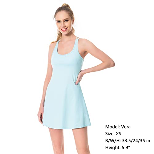 Lightbare Women’s Tennis Dress with Built-in Bra & Detachable Shorts Adjustable Straps UPF 50+ Quick Dry2