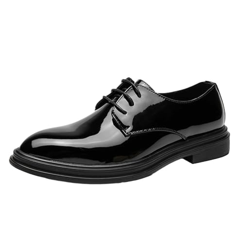 Shoes for Men's Faux Leather Classic Lace Up Block Heel Tuxedo Wingtip Prom
