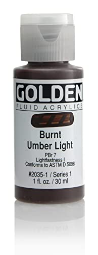 Golden Fluid Acrylic Paint 1 Ounce-Burnt Umber Light #TOP15