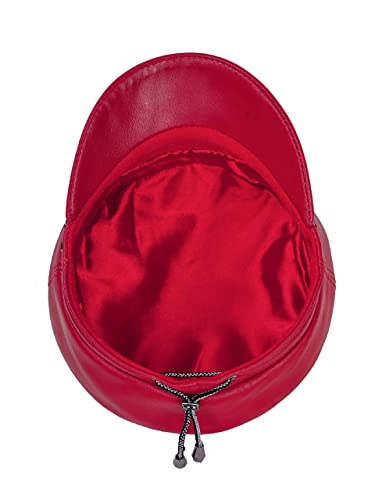 Boina de mujer roja de cuero Mumcu's miniatura 4