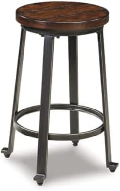 Signature Design by Ashley Challiman Counter Height Bar Stool, Rustic Brown