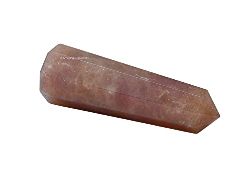 Image of Amazing Gemstone Strawberry Quartz Crystal Towers - Natural Healing Crystal Point Obelisk for Reiki Healing and Crystal Grid (2 inch to 3 inch Inch)
