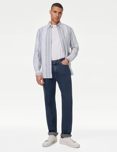 Image of Marks & Spencer Mens Stormwear Jeans T17 8450M Medium Blue 38 31