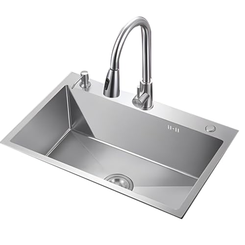 Fregadero de cocina y juego de grifos LWX en acero satinado de alta densidad