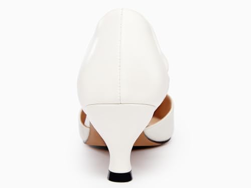 Image of Coutgo Womens Low Kitten Heel Dress Shoes Pointed Toe Slip on Ankle Strap Cutout Elegant Party Wedding Pumps