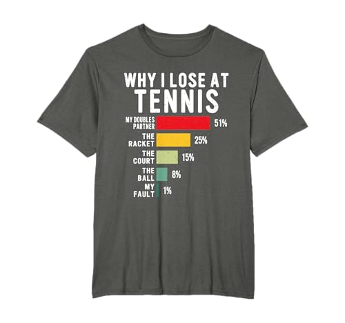 Why I Lose At Tennis Humor Tennis Player Lover Citazione Maglietta