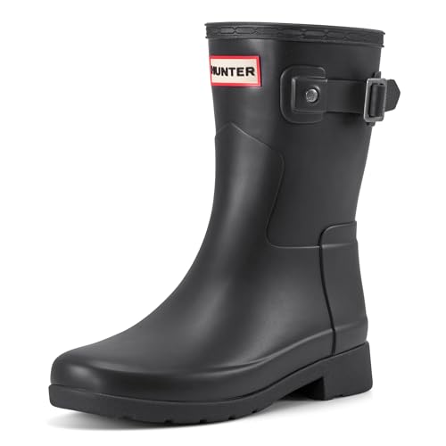 Hunter Women's Refined Short Rain Boot, Black, 5 UK