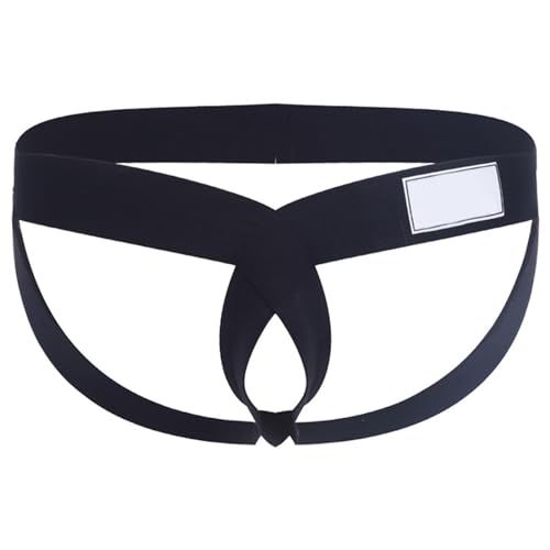 ELEPHANT Boxer Homme Sous-vêtements Sexy Fesses Lifting Double Tanga Sous-vêtements pour Homme Taille Basse Hommes Leggings Sexy, Noir , L