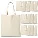 GIFTEXPRESS Pack of 12, 12.75"H x 10.65" W Natural Color Canvas Tote Bag/Canvas Craft Bags/Canvas Grocery bags