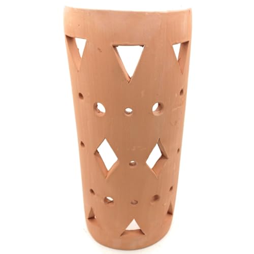 Aplique artesanal de pared teja (CIRCULOS Y TRIANGULOS) para colgar barro natural 40 x 20 cm