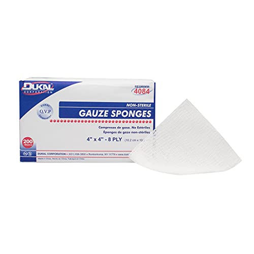 Dukal 4084 Gasas, 8 capas, no estériles, 4" x 4", paquete de 4000 miniatura 1