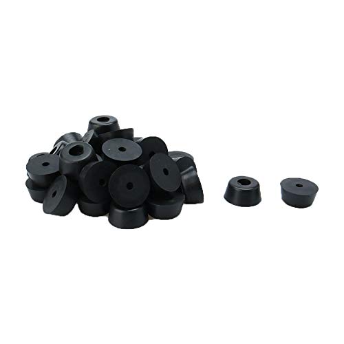sourcingmap 35pcs Rubber Feet Bumpers Furniture Table Amplifier Speaker Cabinet Leg Pads, D21x18xH10mm