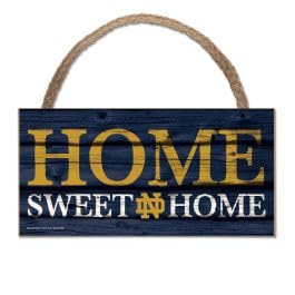 NCAA Notre Dame Fighting Irish Hardboard Wood Signs with Rope, 5 x 10-Inch, Multi