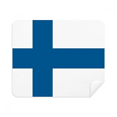 Finland National Flag Europe Country Cleaning Cloth Screen Cleaner 2pcs Suede Fabric