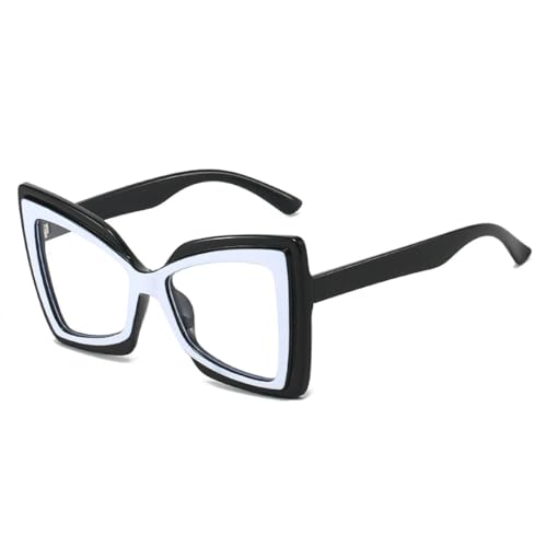 Lunettes œil-de-chat oversize transparentes pour femme avec nœud élégant
