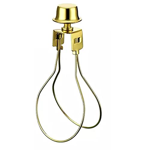 U/D Lamp Shade Light Bulb Clip Adapter,Clip On Lamp Harp With Shade Attaching Finial Top,Lamp Cap Harp For Supporting Lamp Shade (Brass) #TOP23