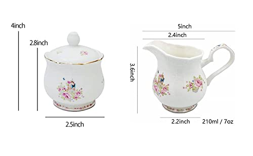 123Arts Ceramic Sugar and Creamer Set, Coffee Serving Set, Cream Pitcher, Sugar Bowl - Thumbnail 2