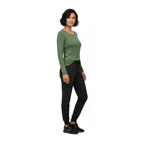Image of Natural Uniforms Women's Long Sleeve Underscrub T-Shirt - Cotton Blend Scrub Base Layer for Nurses & Medical Professionals
