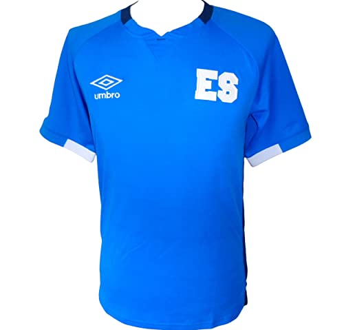 Umbro El Salvador Men's Home Soccer Jersey 2021-2022 (as1, alpha, l, regular, regular, polyester, Large) Blue