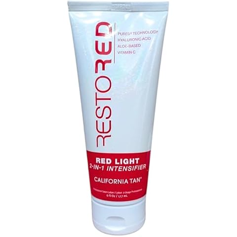California Tan CT Restored 2-IN-1 Tanning Intensifier & Red Light Therapy Lotion, 6 ounces. For Collagen Boosting and Anti-aging Redlight Therapy beds Cover