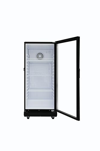 Hamilton Beach, 6.0 Cu. Ft. Commercial Glass Door Display Merchandiser Refrigerator Cooler, ETL, Black