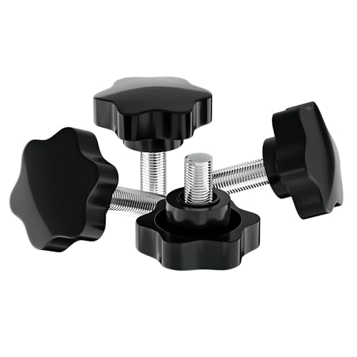 Ctyjia 4 Stück Klemmknopf Flügelschraube M6 x 10mm Sternschraube, Sterngriff Schrauben, Klemmknopf für Werkzeugmaschine, Elektronische Geräte