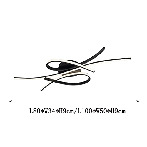 Plafonnier LED dimmable noir 80cm avec télécommande pour salon - 2