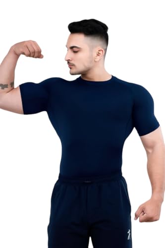 Image of Men's Gym T-Shirt, Dra-fit, Regular Fit, Round Neck, Short Sleeve, Black