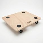 Wooden Dolly Trolley on Wheels, Heavy Duty Furniture Moving Dolly, Platform Roller Transport Cart for Appliances & Equipment, 200kg Load Capacity, Anti-Slip Wheeled Trolley with Dolly Wheels (60x50cm)