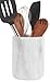 Utensil Holder Spoon Caddy Countertop Handmade Marble kitchen Utensils set organizer - 4.5x4.5x6.5 Inch flatware chopstick Canister Utinsle Holders – Non Bamboo Non Ceramic - Home Accessories (WZ-03)