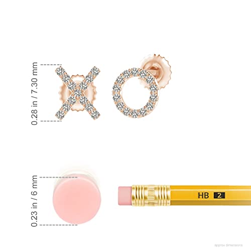 ANGARA Natural Diamond Earrings for Women | Pave-Set Diamond XO Stud Earrings in 14K Solid Gold/Platinum | April Birthday, Anniversary, Gemstone Jewellery Gift2