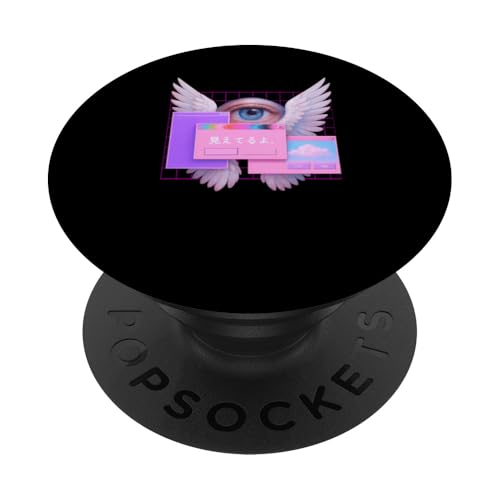 Ojo Con Alas Ordenador Glitch Seraphim Weirdcore Estética PopSockets PopGrip Adhesivo