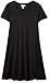 Daily Ritual Women's Short-Sleeve Scoop Neck Dress, Black, X-Large