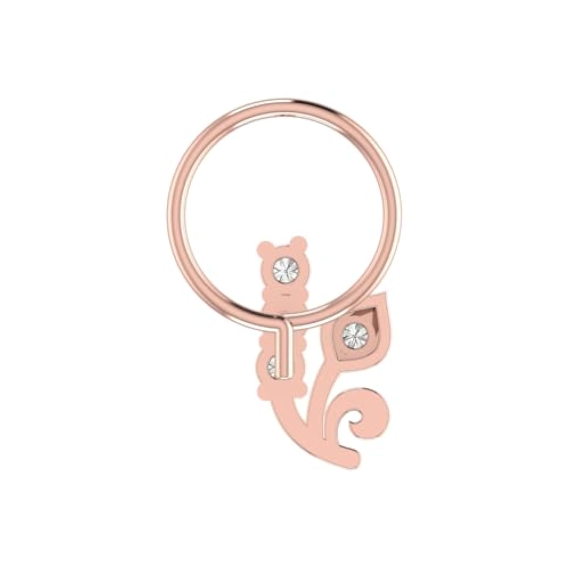 Women's 9K BIS Hallmarked Rose Gold Stud Nosering