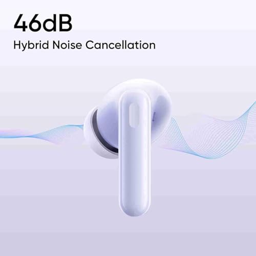Image of Compatible for Realme Buds T310 Wireless Earbuds - Active Noise Cancellation, 12.4mm Dynamic Bass Driver, Quad Mic ENC, Low Latency Gaming, 40H+ Playback, Fast Charge, Bluetooth 5.4