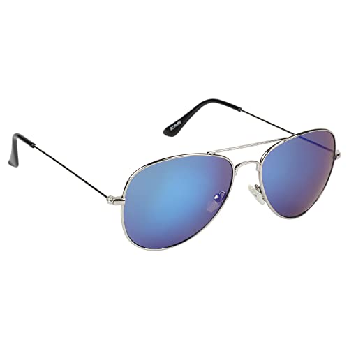 Image of Unisex UV Protected Aviator Shaped Full Rim Sunglasses With Assorted Colored Sunglasses Case, Frame - Plastic, Polycarbonate Lens